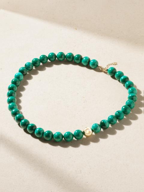 14-karat Gold Malachite Necklace