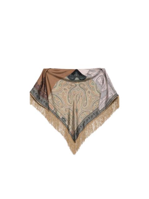 Aloeuw paisley fringed scarf