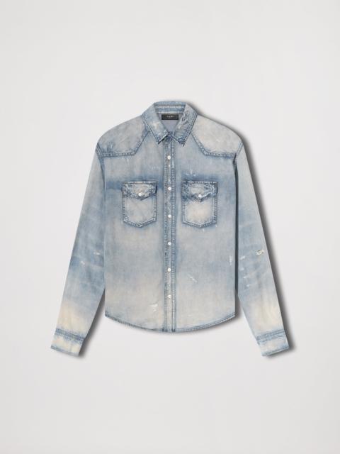 CAMO APPLIQUE DENIM SHIRT