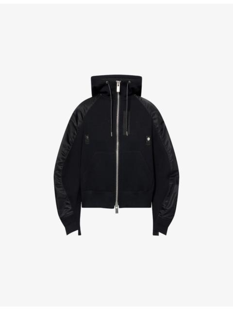 Sponge Panelled Hooded Cotton-Blend Track Jacket