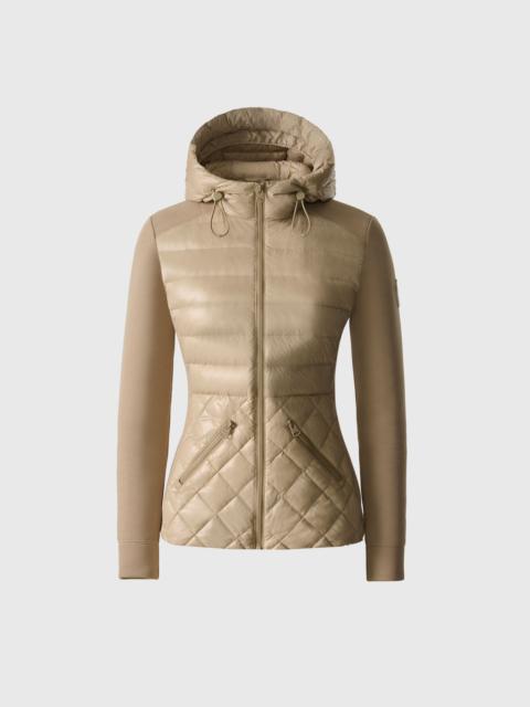 AGATHA Quilted Mixed-Media Hooded Jacket