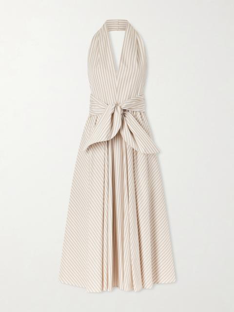 Striped Cotton Halterneck Maxi Dress