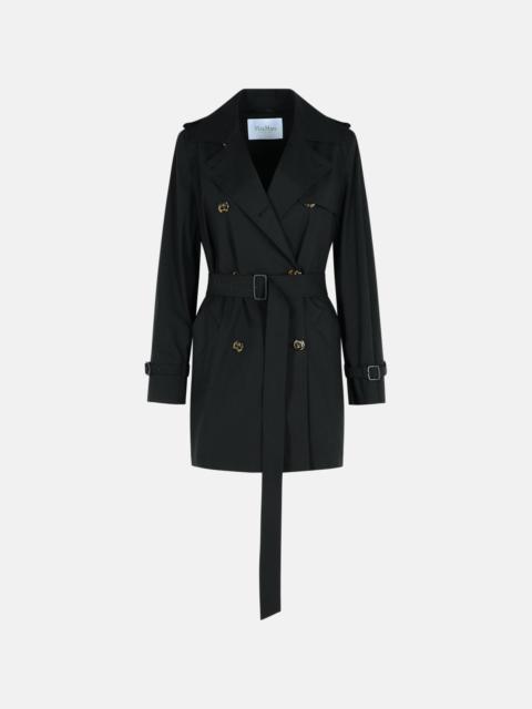 'LANDA' BLACK COTTON TRENCH COAT