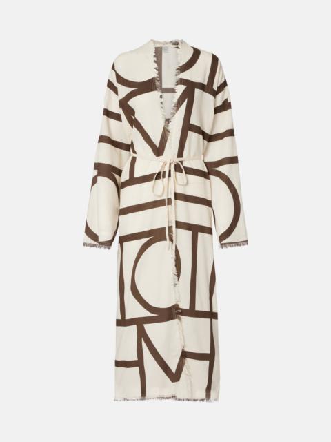 Monogram cotton beach cover-up