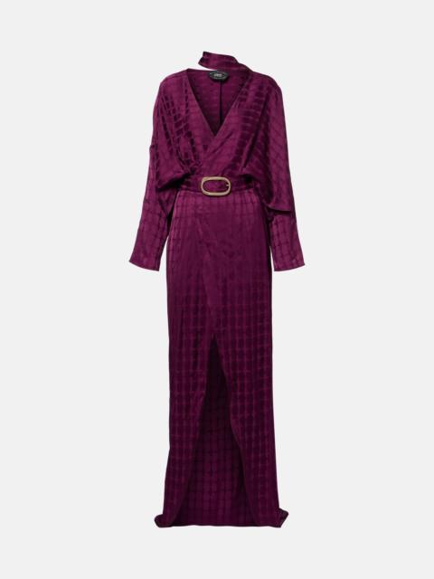 Dunaway belted crêpe cady wrap dress