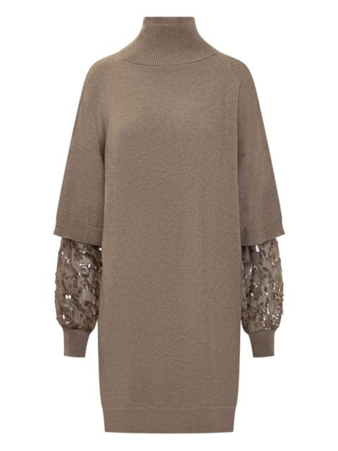 turtleneck sleeve-inserts day dress