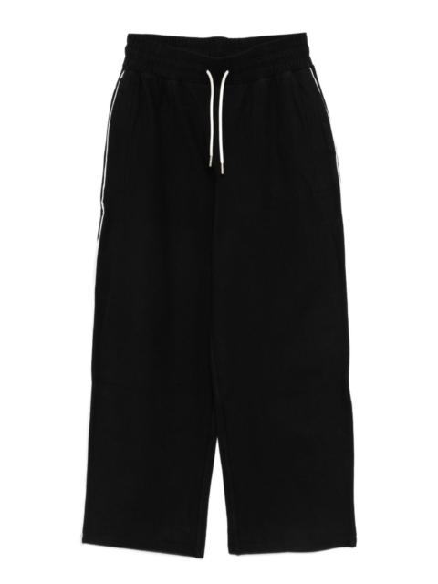 brushed rib straight leg trousers