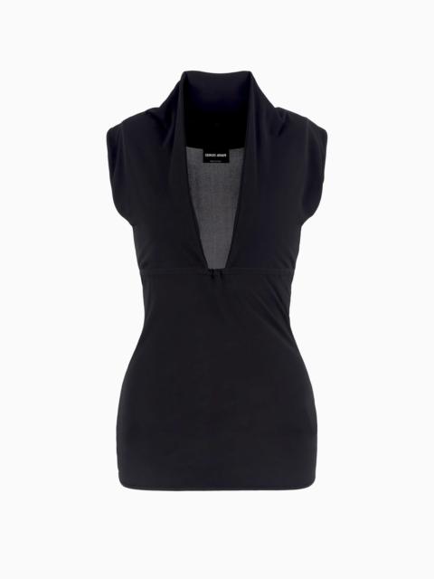 ASV crêpe viscose jersey short-sleeved top