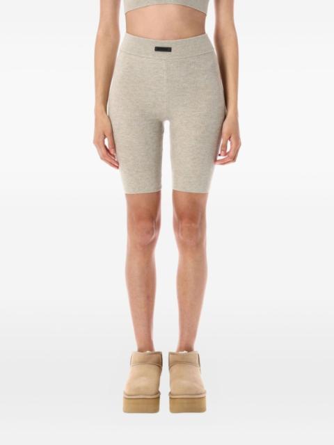logo-patch ribbed biker shorts