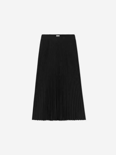 Pleated Elastic Waist Skirt in Stretch Crepe