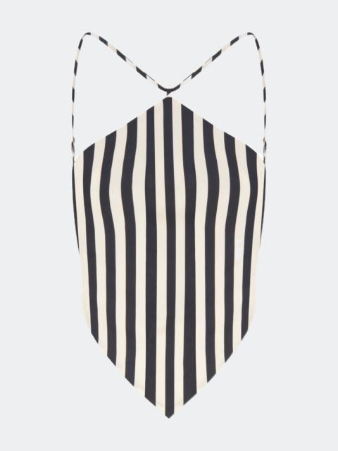 Kit Poplin Tie Top in Black/White Stripe