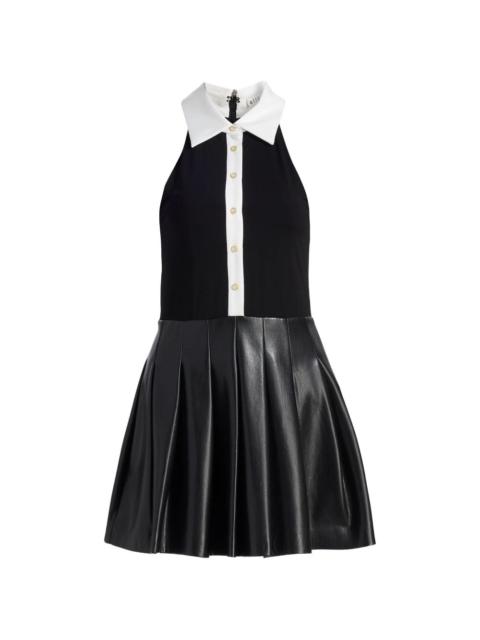 collared pleated mini dress