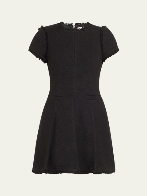 Nova Cotton Boucle Pleated Mini Dress