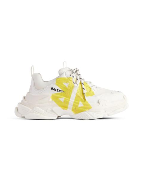 Men's Triple S Tape Type Sneaker in White/yellow
