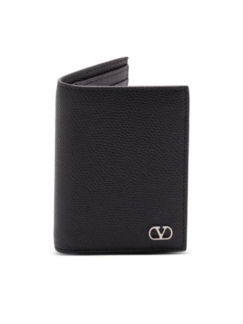 logo-plaque leather cardholder