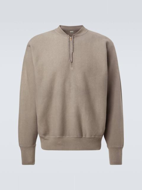 Cotton jersey half-zip sweatshirt