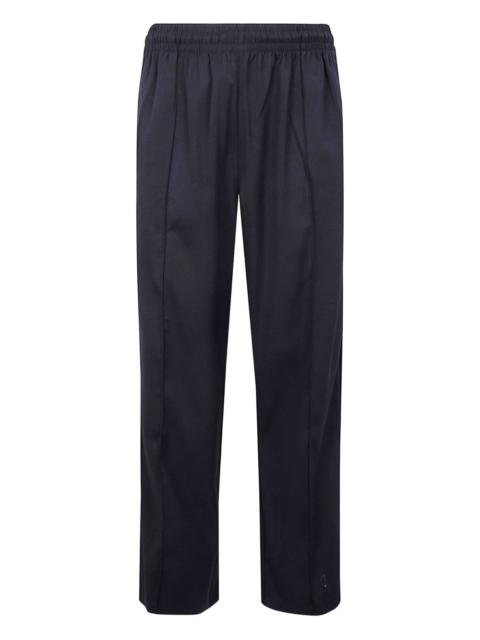 elastic-waist straight-leg trousers