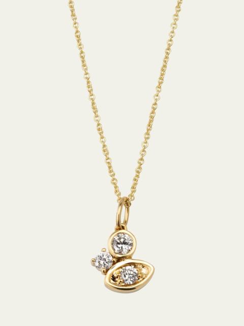 Diamond Marquise Eye Cluster Charm Necklace