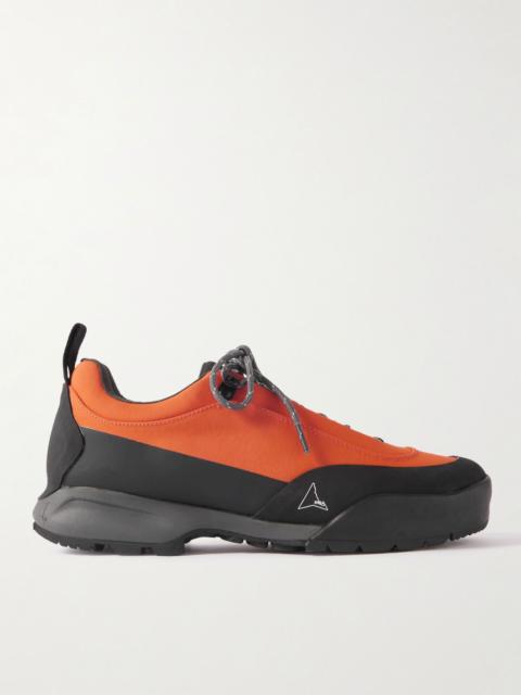 Cingino Rubber-Trimmed Microfibre Hiking Sneakers Orange