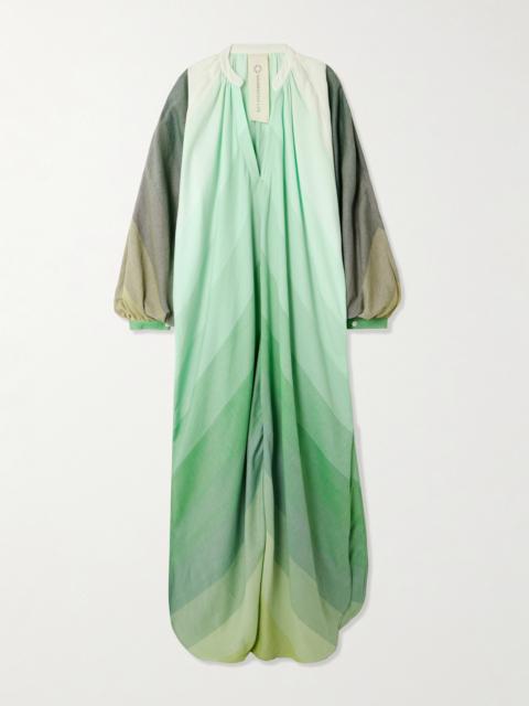 The Touareg Striped Dégradé Cotton-blend Maxi Dress