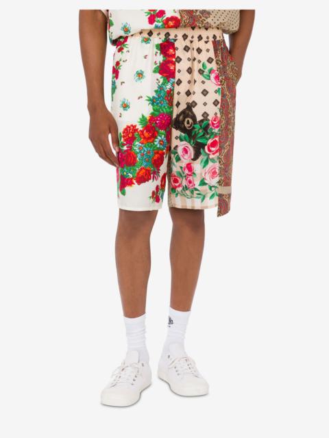 PRINTED SILK BERMUDA SHORTS
