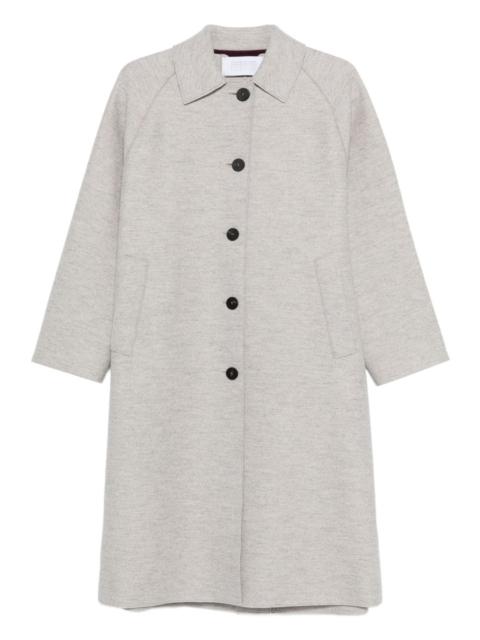 Balmacaan raglan-sleeve button coat