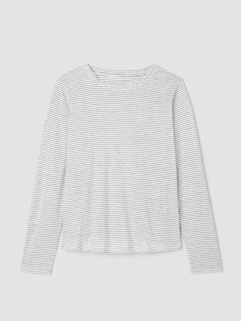 Striped Organic Linen Jersey Long-Sleeve Tee