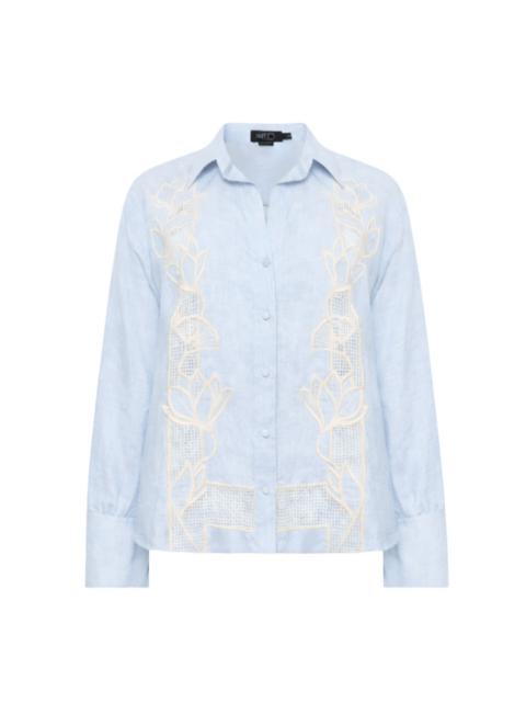 AQUAMIST LINEN EMBROIDERED SHIRT