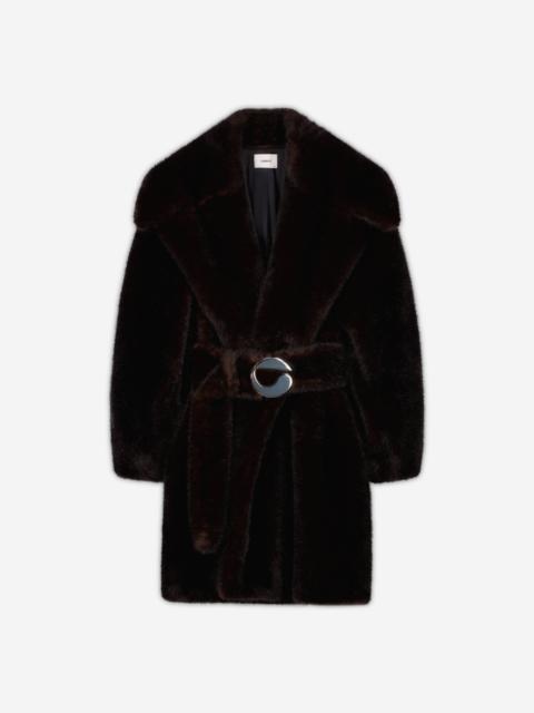 Faux Fur Belted Coat