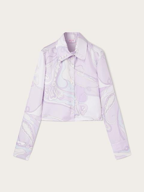ORCHIDEE PRINT SILK TWILL SHIRT