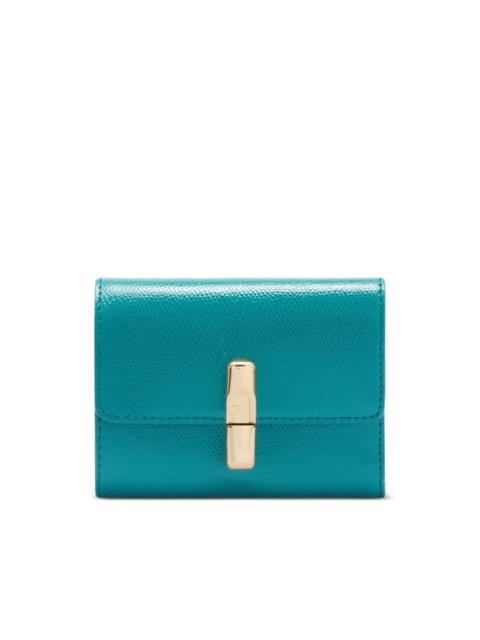 small Iride grained-leather compact wallet