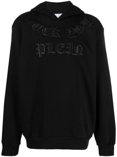 Gothic Plein logo-embroidered hoodie
