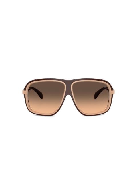 two-tone pilot-frame sunglasses