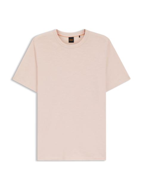 SLUB-COTTON T-SHIRT WITH LOGO DETAIL