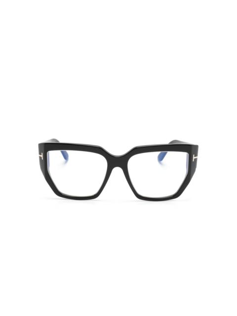 geometric-frame glasses