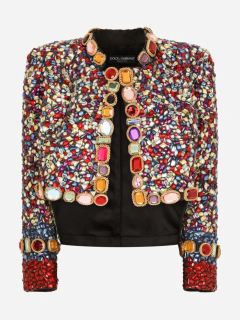 Mikado evening jacket with embroidery