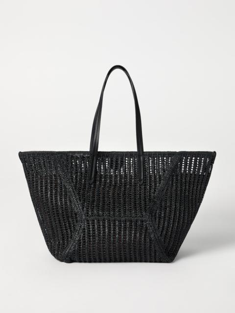 BC Duo bag in techno raffia knit with monili