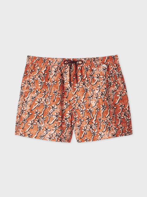 Orange 'Field Flowers' Print Swim Shorts