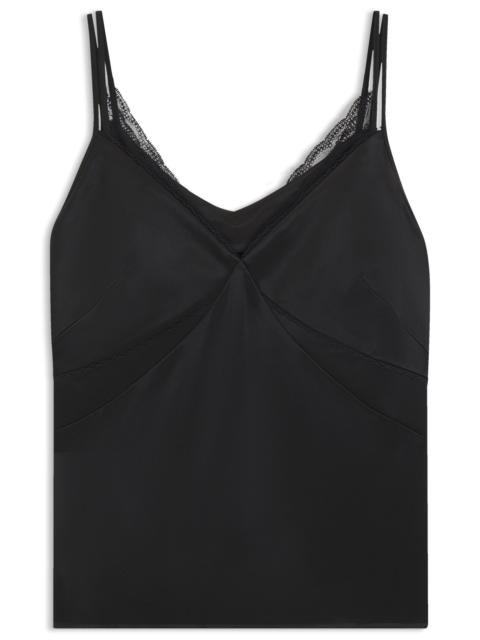 SATIN CAMISOLE TOP WITH LACE TRIMS