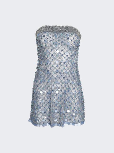Fishnet Mini Bandeau Dress Blue