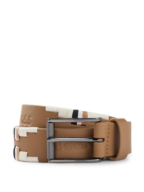 EQUESTRIAN POLO BELT WITH EMBROIDERED PATTERN