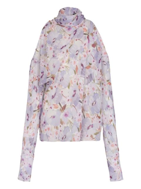 flowers-print blouse