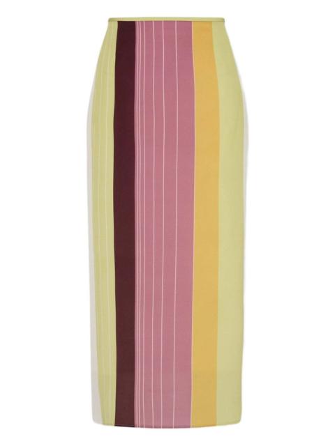 stripe bias-cut skirt