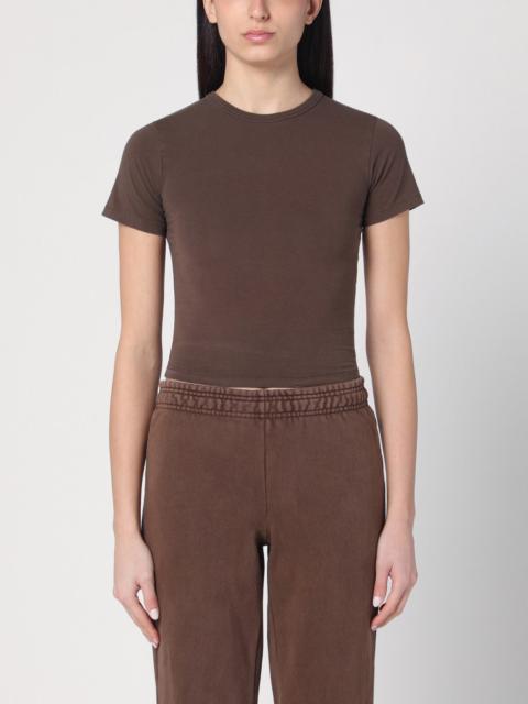 Brown cropped T-shirt in cotton