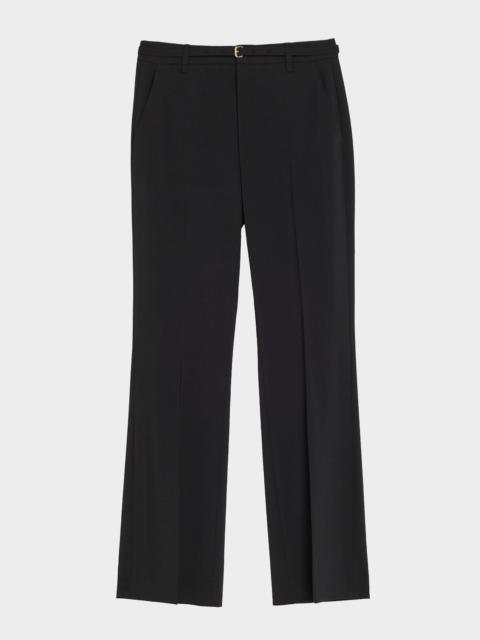 High-Rise Slim Flare Pants with Belt