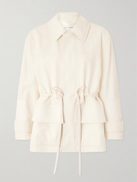 Leather-trimmed Cotton-twill Jacket