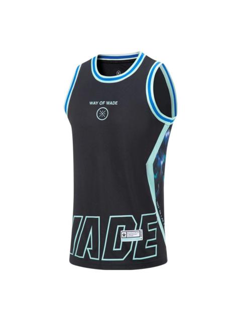 Li-Ning Way Of Wade Graphic Basketball Jersey 'Black Ocean' AAYT535-11