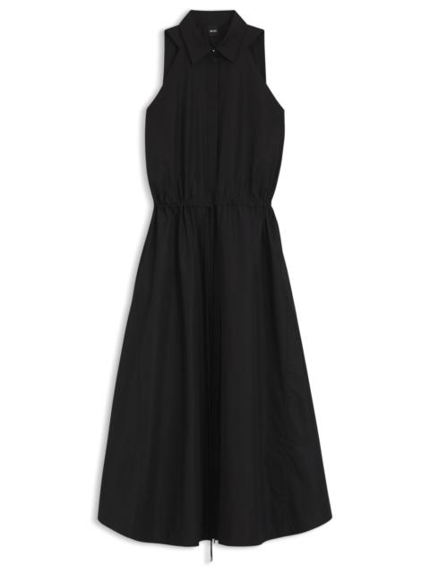 DRAWCORD-WAIST DRESS IN COTTON POPLIN
