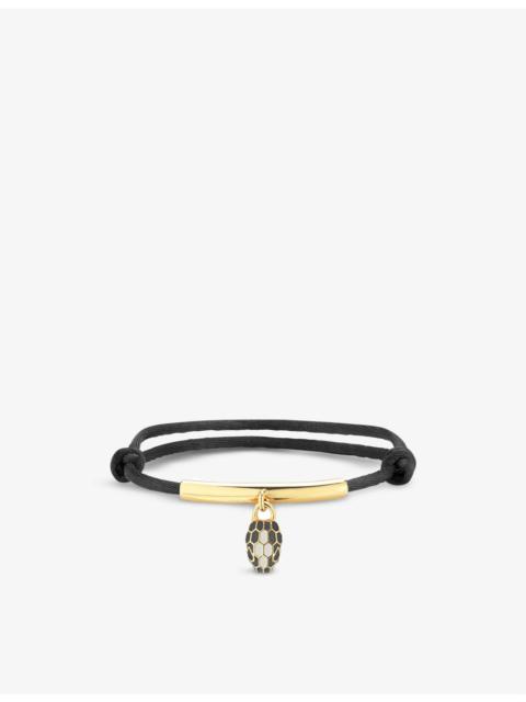 Serpenti Forever gold-plated brass, agate, enamel and cord bracelet