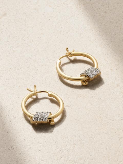 Twinkling Twine 10-karat Gold Diamond Hoop Earrings